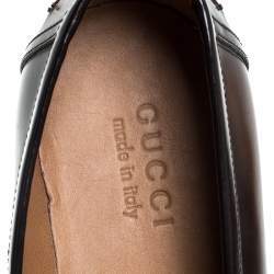 Gucci Two Tone Brown/Dark Brown Leather Penny Loafers Size 39.5