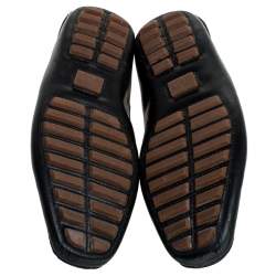 Gucci Black Leather Bamboo Horsebit Collapsible Heel Loafer Size 40