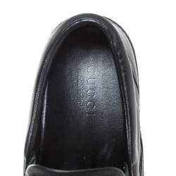 Gucci Black Guccissima Leather Slip On Sneakers Size 40.5