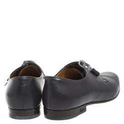 Gucci Black Leather Tassel Lace Detail Oxfords Size 44.5