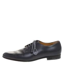 Gucci Black Leather Tassel Lace Detail Oxfords Size 44.5
