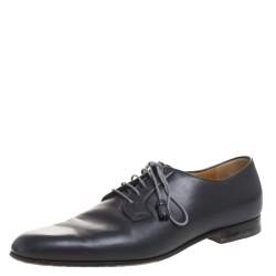 Gucci Black Leather Tassel Lace Detail Oxfords Size 44.5