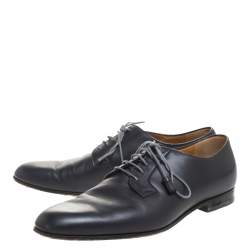 Gucci Black Leather Tassel Lace Detail Oxfords Size 44.5