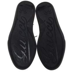 Pre Owned Gucci Black Leather High Top Sneakers Size 42