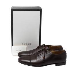 Gucci Dark Brown Leather Oxfords Size 42.5