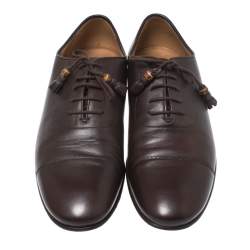 Gucci Dark Brown Leather Oxfords Size 42.5