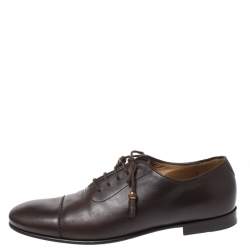 Gucci Dark Brown Leather Oxfords Size 42.5