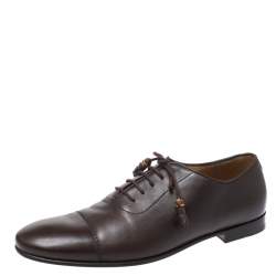 Gucci Dark Brown Leather Oxfords Size 42.5
