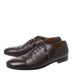 Gucci Dark Brown Leather Oxfords Size 42.5