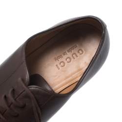 Gucci Dark Brown Leather Oxfords Size 42.5
