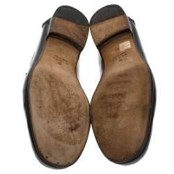 Pre Owned حذاء لوفرز غوتشي هورسبيت بامبو جلد أسود مقاس 45