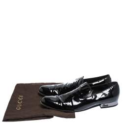 مملوكة مسبقًا Gucci Black Patent Leather Smoking Slippers Size 42
