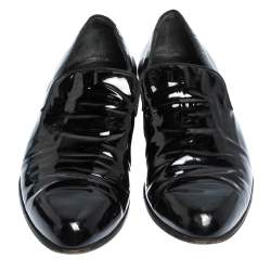 مملوكة مسبقًا Gucci Black Patent Leather Smoking Slippers Size 42