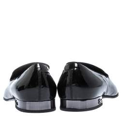 مملوكة مسبقًا Gucci Black Patent Leather Smoking Slippers Size 42