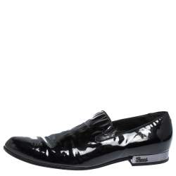 مملوكة مسبقًا Gucci Black Patent Leather Smoking Slippers Size 42
