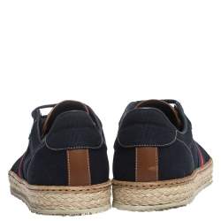 Pre Owned حذاء رياضي بطراز منخفض من أعلى إسبادريل كانفاس أزرق مقاس 42.5