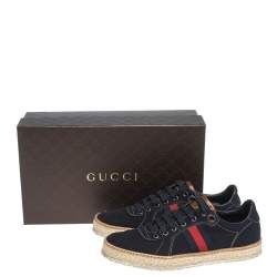 Pre Owned حذاء رياضي بطراز منخفض من أعلى إسبادريل كانفاس أزرق مقاس 42.5