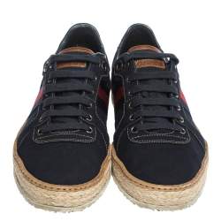 Pre Owned حذاء رياضي بطراز منخفض من أعلى إسبادريل كانفاس أزرق مقاس 42.5