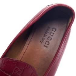 Gucci Red Guccissima Leather Penny Slip On Loafers 43.5