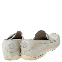 مملوكة مسبقًا Gucci White Guccissima Leather Penny Loafers Size 42.5