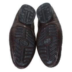 Gucci Brown Guccissima Leather Penny Loafers Size 45