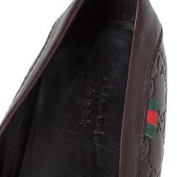 Gucci Brown Guccissima Leather Penny Loafers Size 45