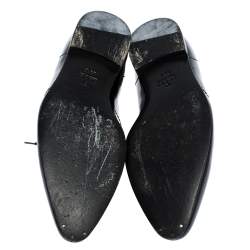 Gucci Black Patent Leather Lace Up Oxfords Size 44