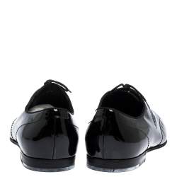 Gucci Black Patent Leather Lace Up Oxfords Size 44