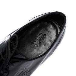 Gucci Black Patent Leather Lace Up Oxfords Size 44