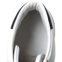 مملوكة مسبقًا Gucci White Leather Ace Web Bee High Top Sneakers Size 40