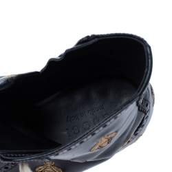 Gucci Black Leather Dionysus Bee Buckle Ankle Boots Size 41.5