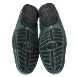 Pre Owned حذاء لوفرز غوتشي بيني جلد غوتشيسيما أخضر مقاس 45