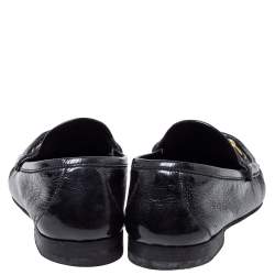 Pre Owned Gucci Black Patent Leather Horsebit Slip On Loafers Size 42.5