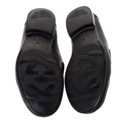 Pre Owned حذاء لوفرز ويب غوتشى فريدريك جلد أسود مقاس 41