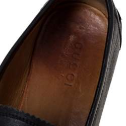 Pre Owned حذاء لوفرز ويب غوتشى فريدريك جلد أسود مقاس 41