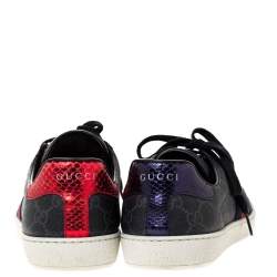 Gucci Black GG Canvas Ace Low Top Sneakers Size 41