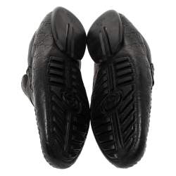 Pre Owned حذاء لوفرز غوتشي مزين بيني جلد غوتشيسيما أسود مقاس 41