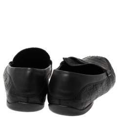 Pre Owned حذاء لوفرز غوتشي مزين بيني جلد غوتشيسيما أسود مقاس 41