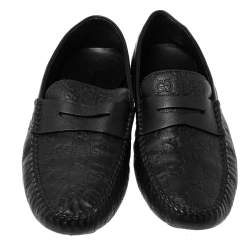 Pre Owned حذاء لوفرز غوتشي مزين بيني جلد غوتشيسيما أسود مقاس 41