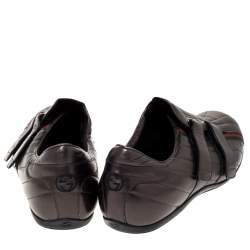 مملوكة مسبقًا Gucci Metallic Matelasse Leather Double Velcro Sneakers 42.5