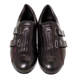 مملوكة مسبقًا Gucci Metallic Matelasse Leather Double Velcro Sneakers 42.5