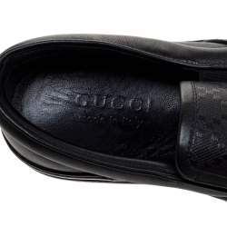 Gucci Black Diamante Leather Slip On Sneakers Size 40