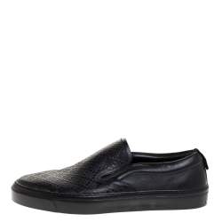 Gucci Black Diamante Leather Slip On Sneakers Size 40