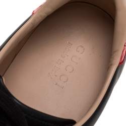 Gucci Black Leather Ace Web Bee Low Top Sneakers Size 45