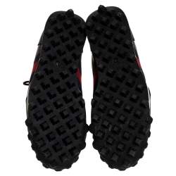 Gucci Black Leather Web Detail High Top Sneakers Size 42