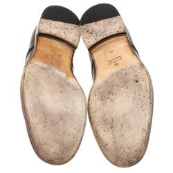 Gucci Brown Brogue Leather Lace Up Derby Size 45
