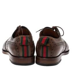 Gucci Brown Brogue Leather Lace Up Derby Size 45