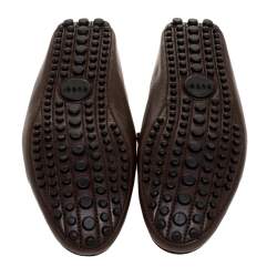 Pre Owned حذاء لوفرز غوتشي هورسبيت جلد بني مقاس 43