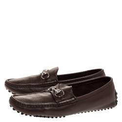 Pre Owned حذاء لوفرز غوتشي  هورسبيت جلد بني مقاس 43