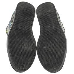 مملوكة مسبقًا Gucci Multicolor Black Shangai St.Tropical Print Leather Lace Up Sneaker Size 43